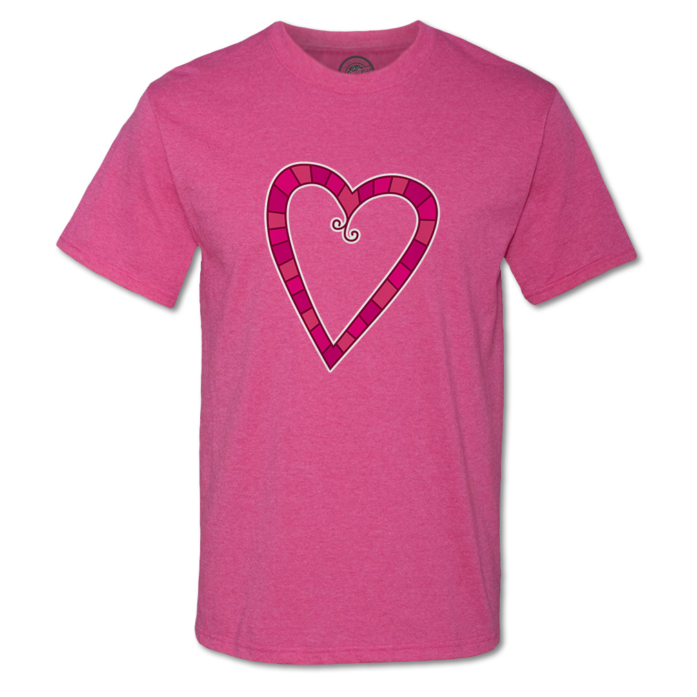 Funny Graphic T Shirts Dark Heart Bold Shape Valentines Day Cotton Patterned Top - Picture 11 of 14