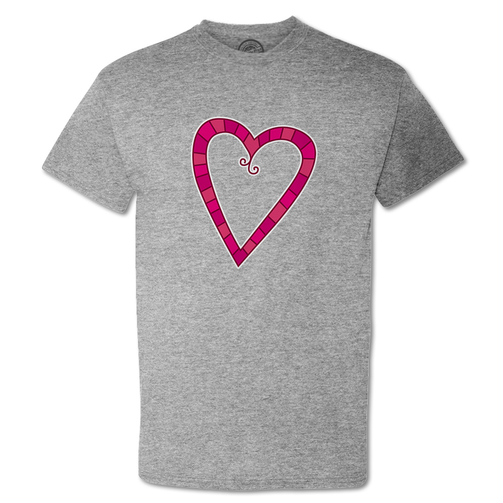 Funny Graphic T Shirts Dark Heart Bold Shape Valentines Day Cotton Patterned Top - Picture 7 of 14