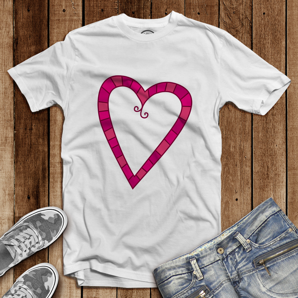 Funny Graphic T Shirts Dark Heart Bold Shape Valentines Day Cotton Patterned Top - Picture 3 of 14