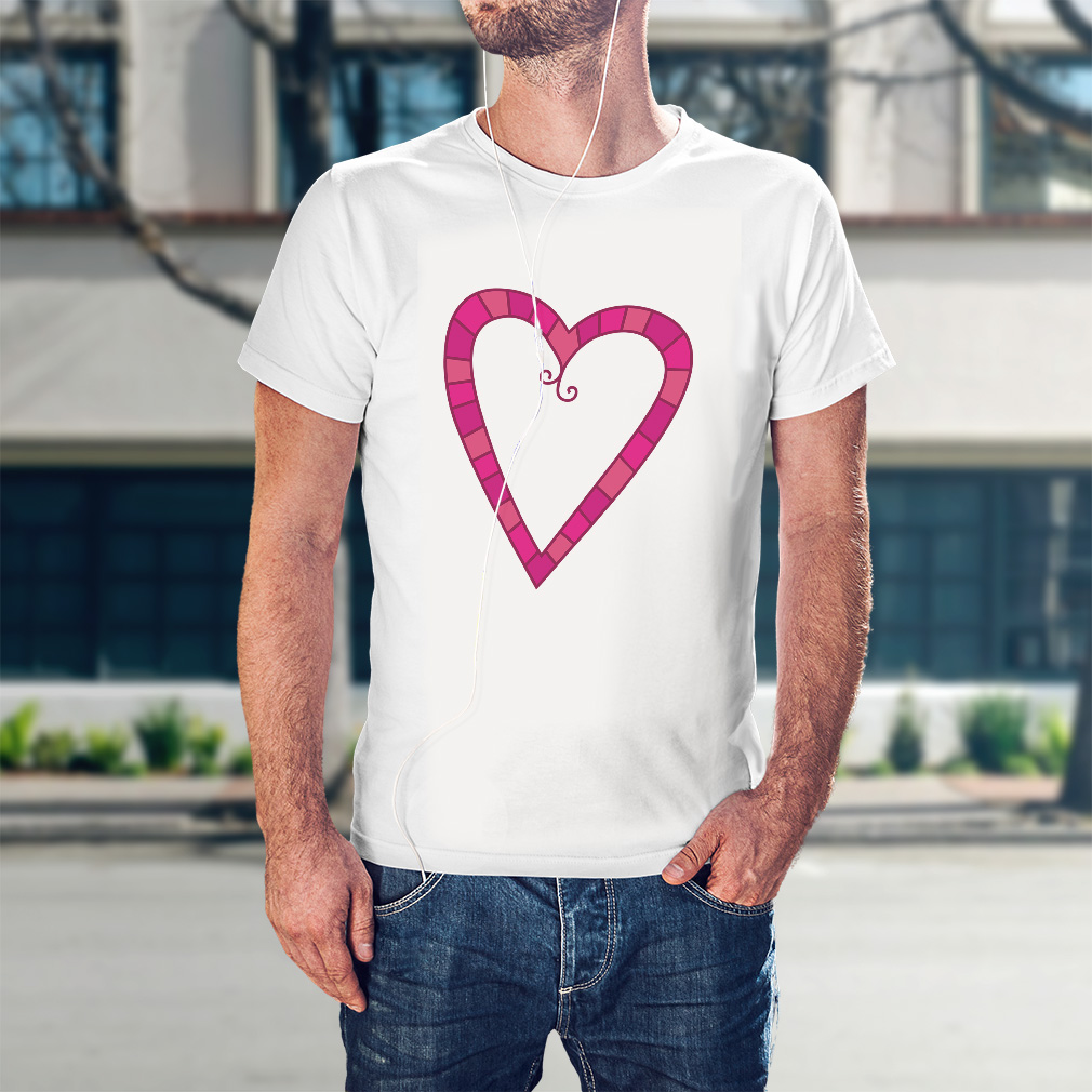 Funny Graphic T Shirts Dark Heart Bold Shape Valentines Day Cotton Patterned Top - Picture 4 of 14