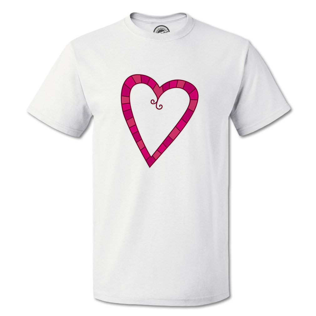 Funny Graphic T Shirts Dark Heart Bold Shape Valentines Day Cotton Patterned Top - Picture 13 of 14