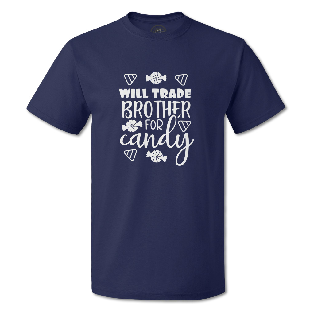 Funny Graphic T Shirts Halloween Will Trade Brother for Candy Cotton Blanket Top - Picture 21 of 24