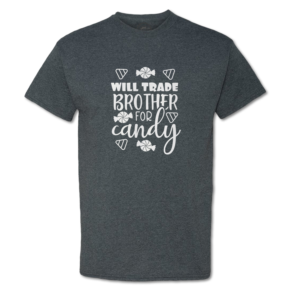 Funny Graphic T Shirts Halloween Will Trade Brother for Candy Cotton Blanket Top - Picture 15 of 24