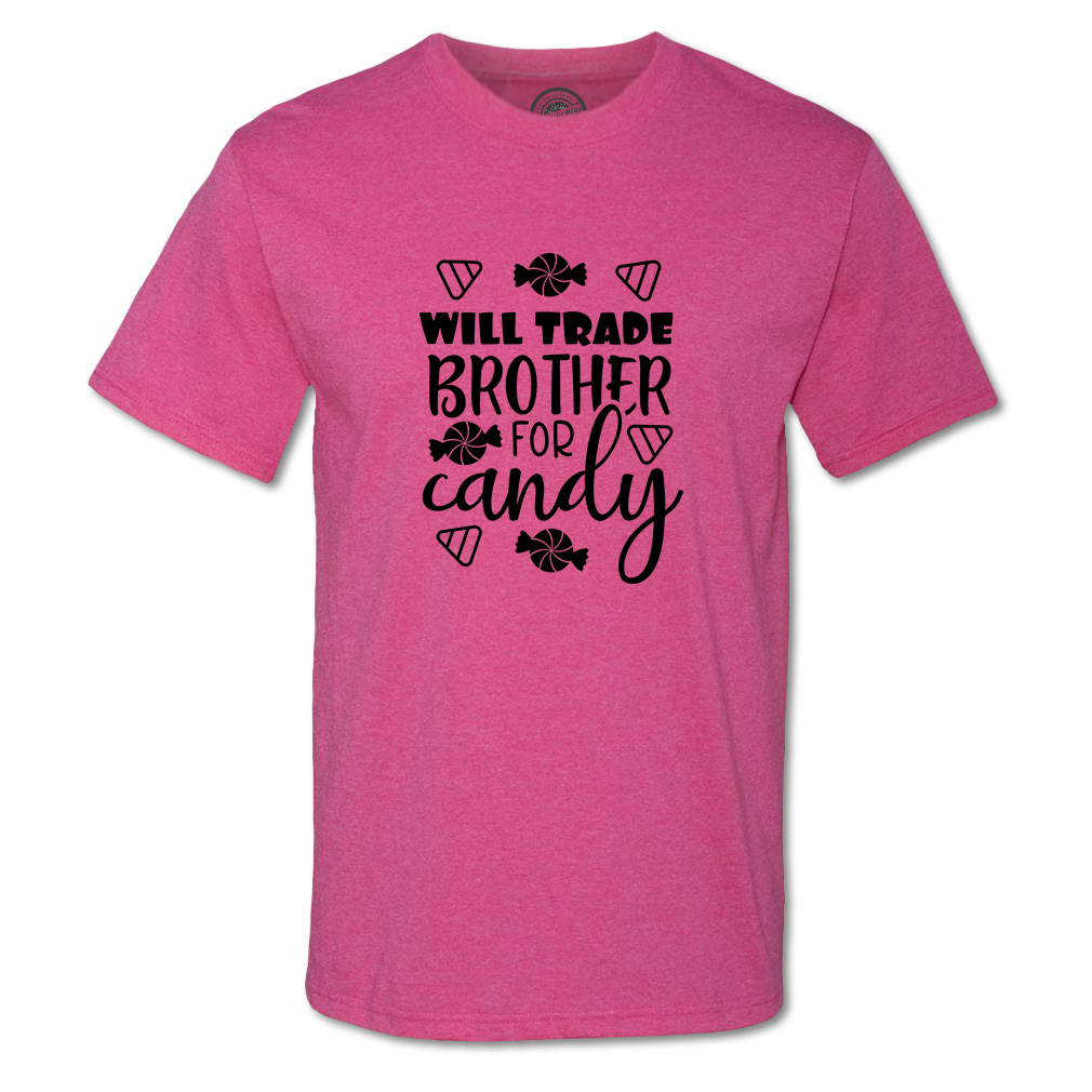 Funny Graphic T Shirts Halloween Will Trade Brother for Candy Cotton Blanket Top - Picture 17 of 24
