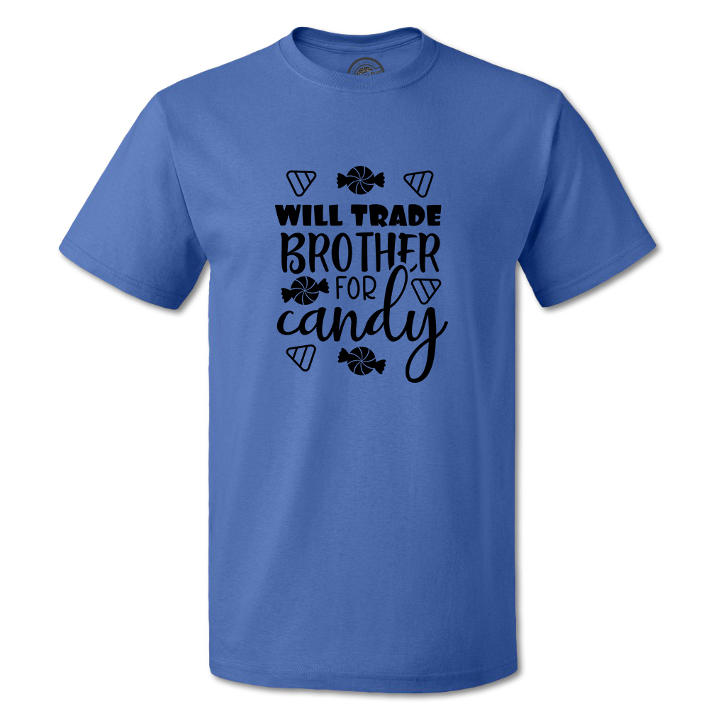 Funny Graphic T Shirts Halloween Will Trade Brother for Candy Cotton Blanket Top - Picture 11 of 24