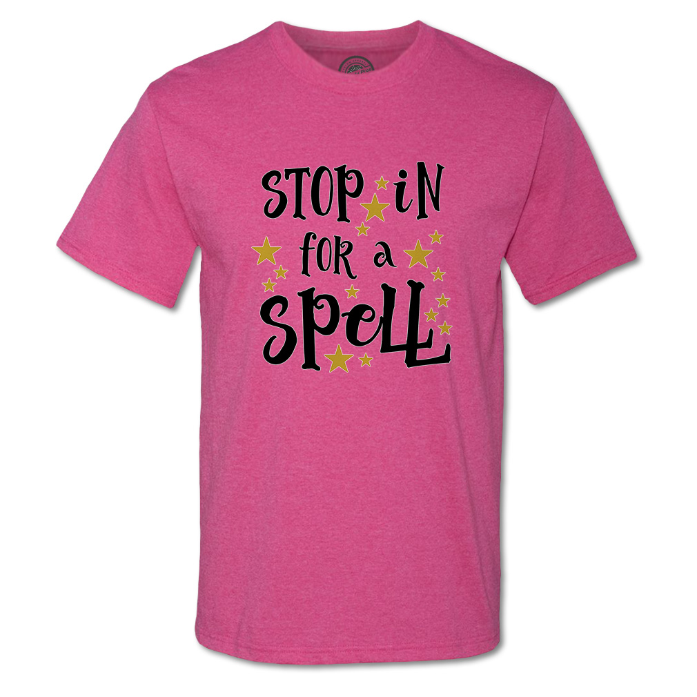 Funny Graphic T Shirts Halloween Stop in for Spell Golden Star Cotton Casper Top - Picture 17 of 24