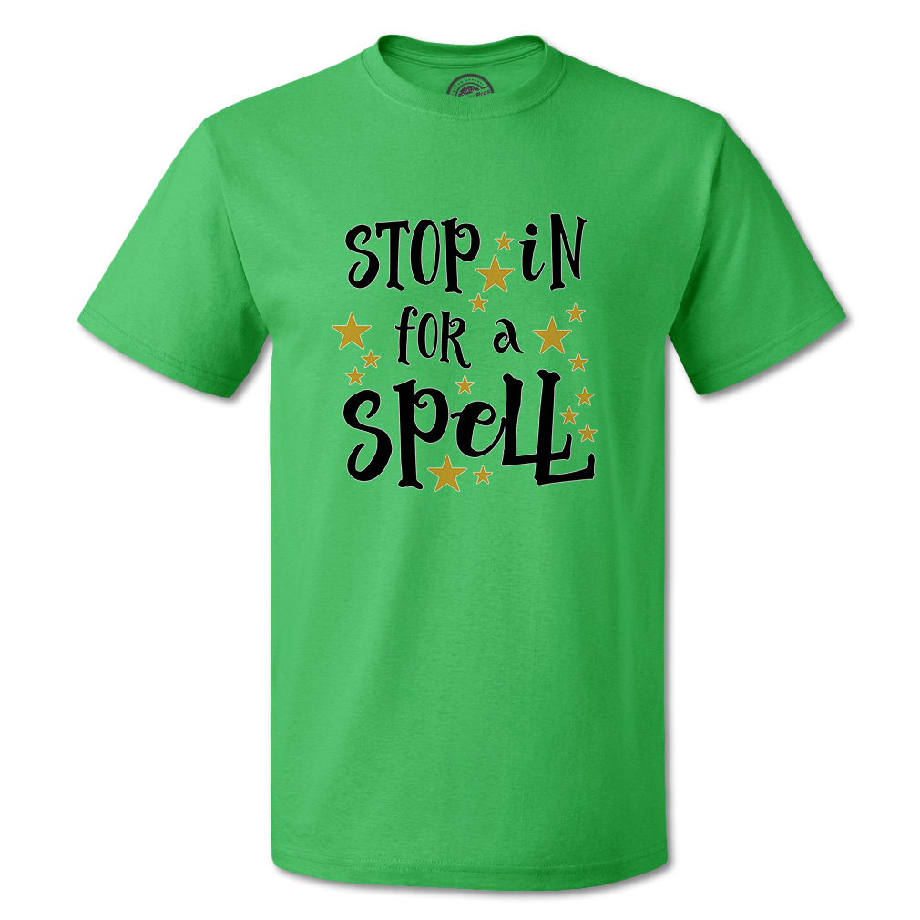 Funny Graphic T Shirts Halloween Stop in for Spell Golden Star Cotton Casper Top - Picture 19 of 24