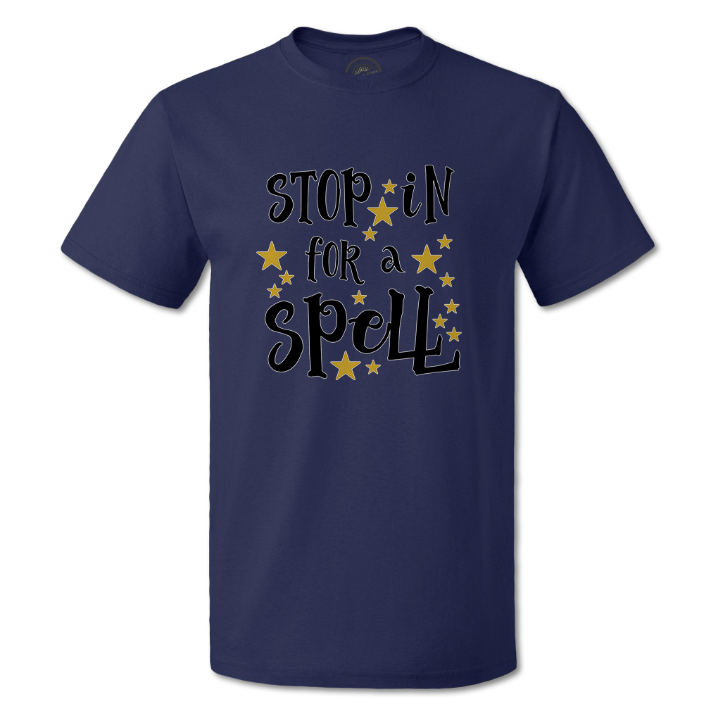 Funny Graphic T Shirts Halloween Stop in for Spell Golden Star Cotton Casper Top - Picture 21 of 24