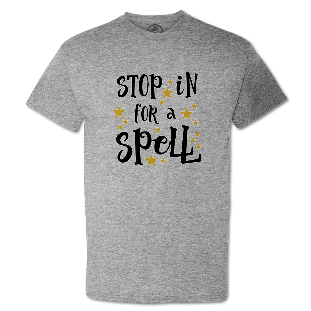 Funny Graphic T Shirts Halloween Stop in for Spell Golden Star Cotton Casper Top - Picture 7 of 24