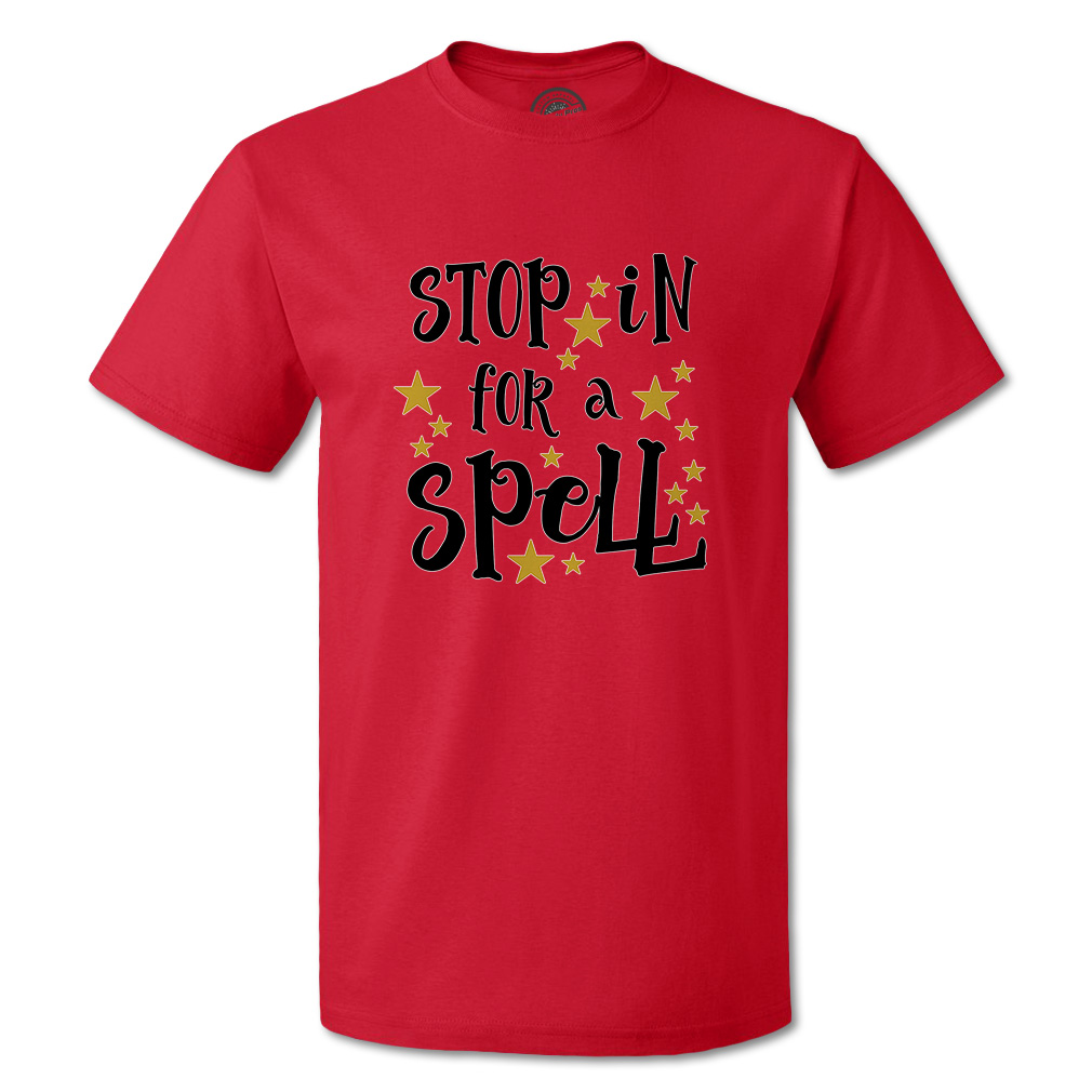 Funny Graphic T Shirts Halloween Stop in for Spell Golden Star Cotton Casper Top - Picture 9 of 24