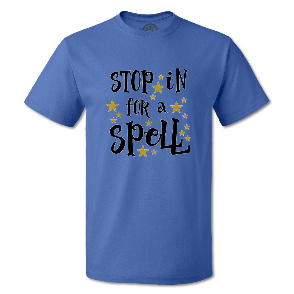 Funny Graphic T Shirts Halloween Stop in for Spell Golden Star Cotton Casper Top - Picture 11 of 24