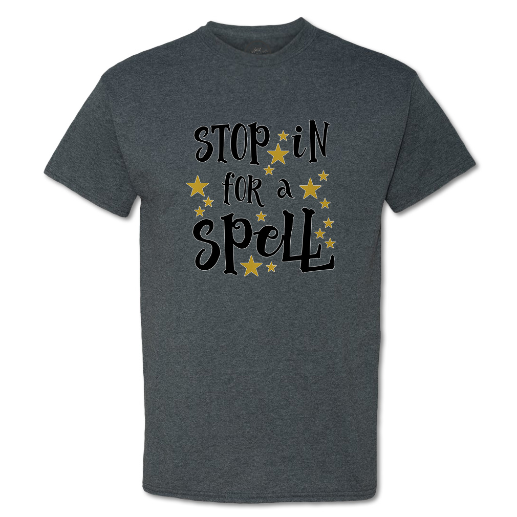 Funny Graphic T Shirts Halloween Stop in for Spell Golden Star Cotton Casper Top - Picture 15 of 24
